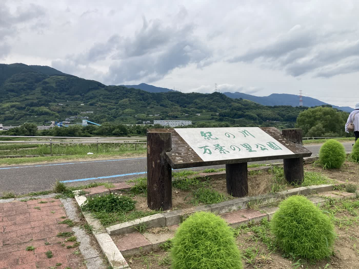 道の駅 紀の川万葉の里から見る紀の川流域の広い景色